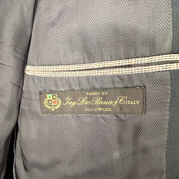 Joseph Abboud Loro Piana Wool Navy Blue Two Button Men Sports Jacket Blazer 42L - Picture 7 of 12